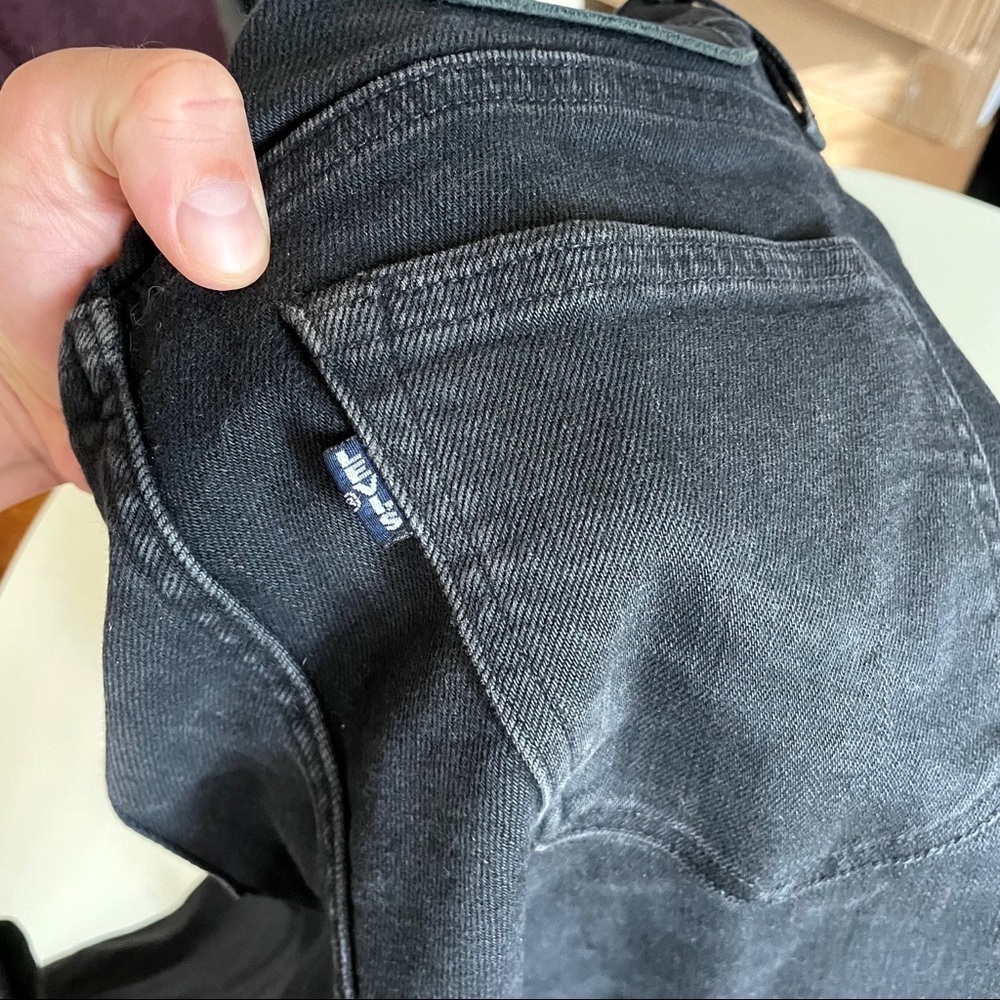 Levi’s Made & Crafted 501 Slim Jeans Size 29x34 Black Rinse Big E Blue Tab - Picture 12 of 13